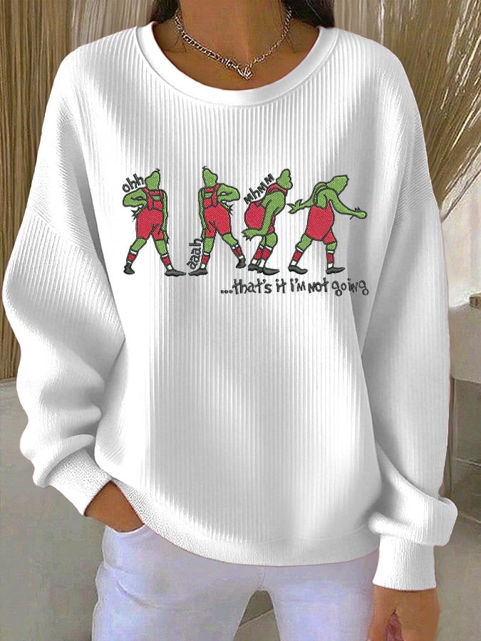 🦌Buy 3 Get 15% Off🦌Women's Retro That'S It I'M Not Going Print Round Neck Sweatshirt