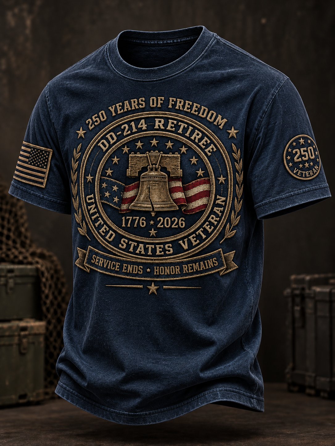 Men's Veterans Day DD-214 Retiree Printed Casual Tops