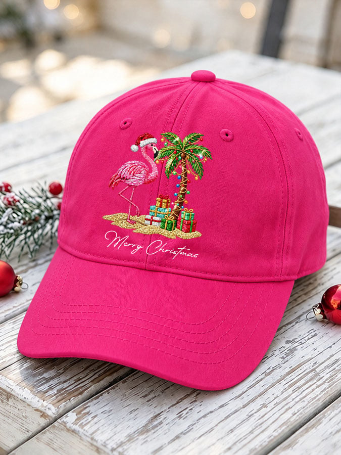 Unisex Flamingo Christmas Printed Hat