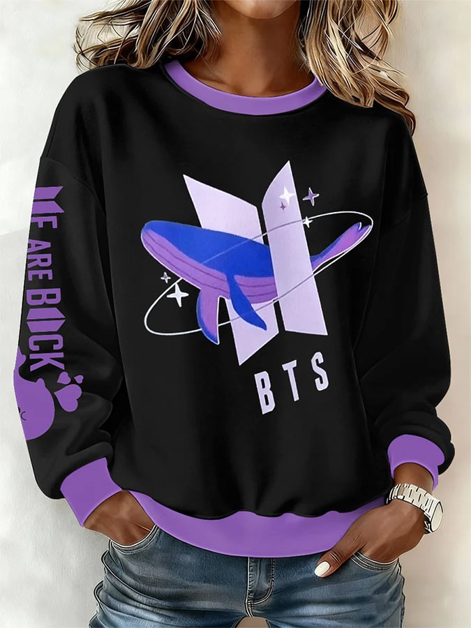 🔥Buy 3 Get 15% Off🔥Women's BTS lovers Printed Regular Sweatshirt