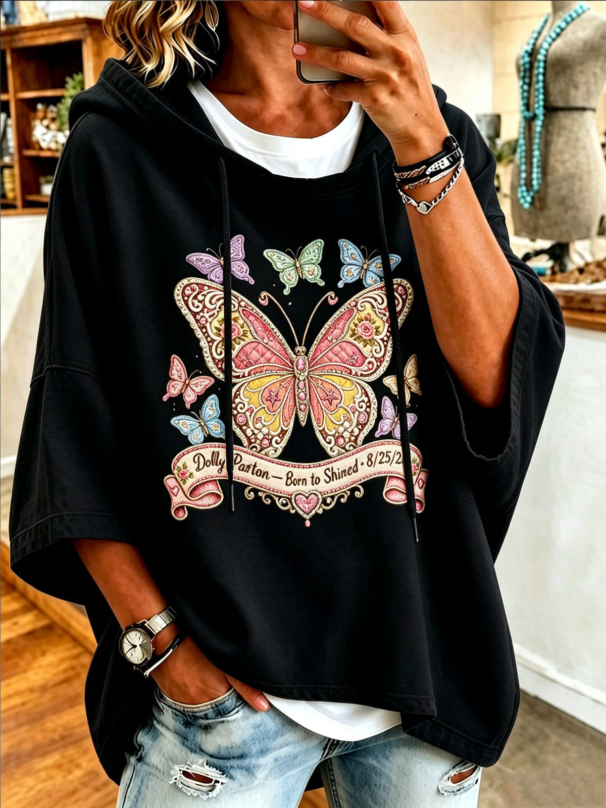 Women's Music-Themed Graphic Casual Sweatshirt