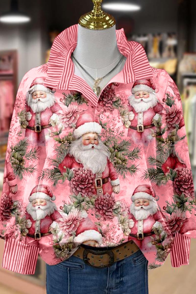 🦌Buy 3 Get 15% Off🦌Women's Ruffled Collar Stand-up Shirt 3D Printed Long-sleeved Top