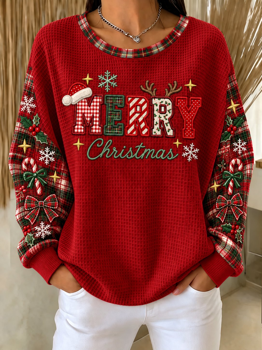 Women's Retro Christmas Print Hoodie