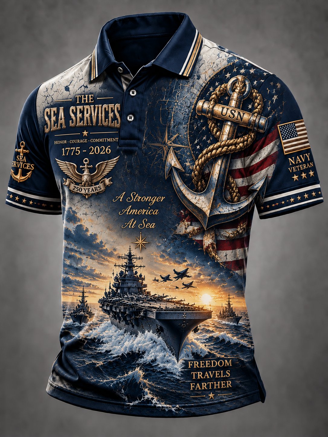 Men's US Navy Printed Polo
