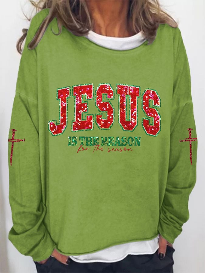 🦌Buy 3 Get 15% Off🦌Women's Jesus the Reason For The Season Printed Sweatshirt