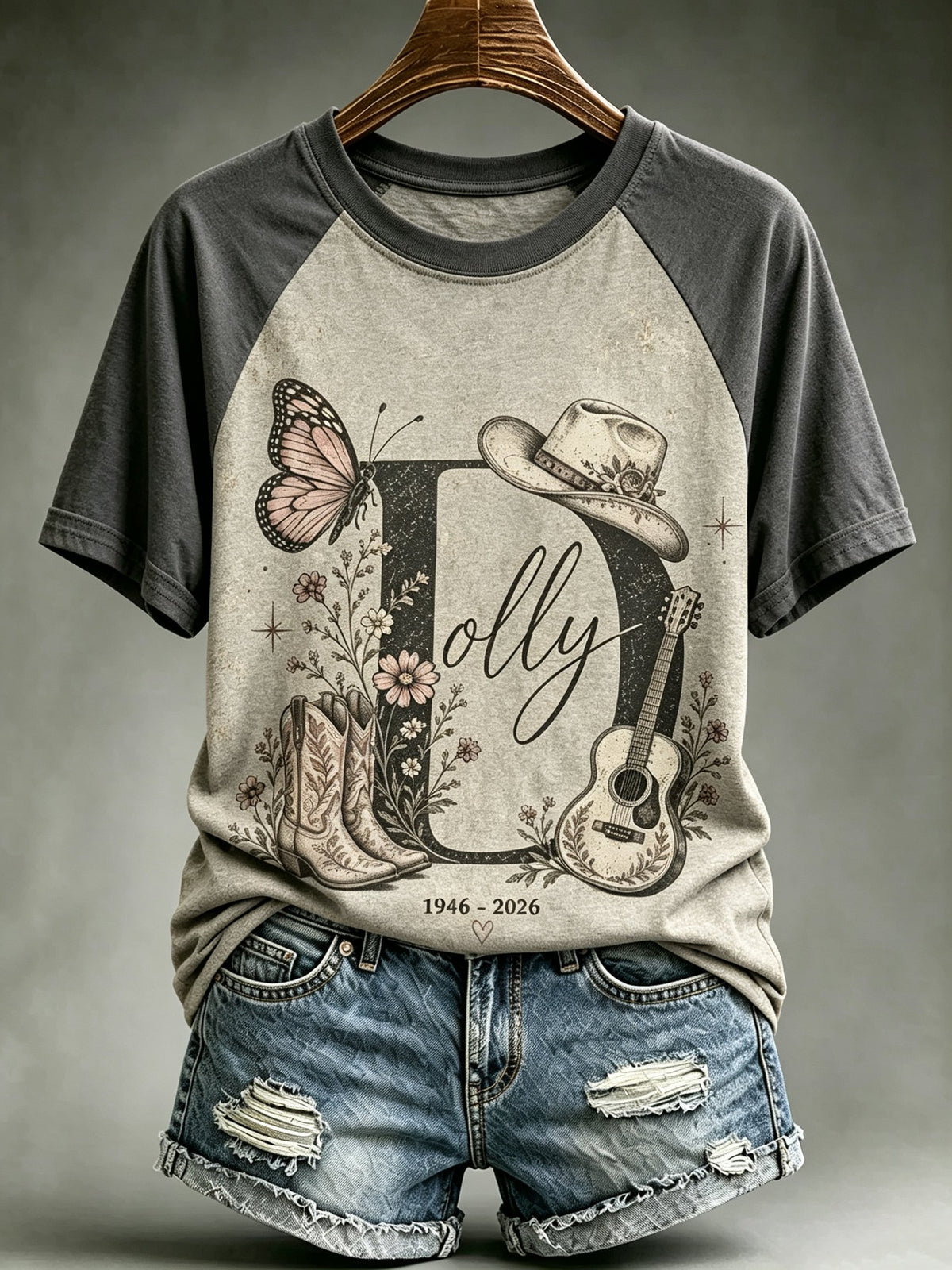 Women's Rip Country Music Lover Queen of Country Print T-Shirt