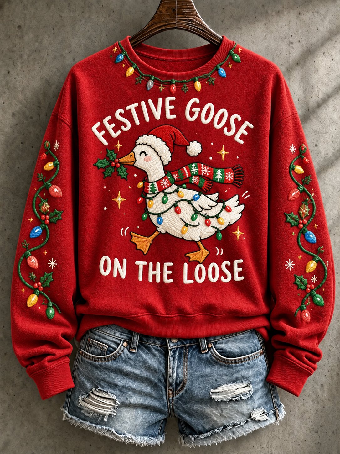 Women's Retro Christmas Print Hoodie