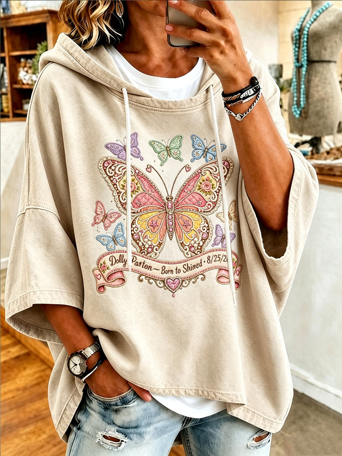 Women's Music-Themed Graphic Casual Sweatshirt