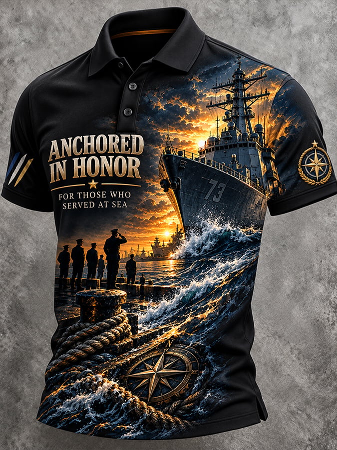 Men'S Casual Printed Veteran Top
