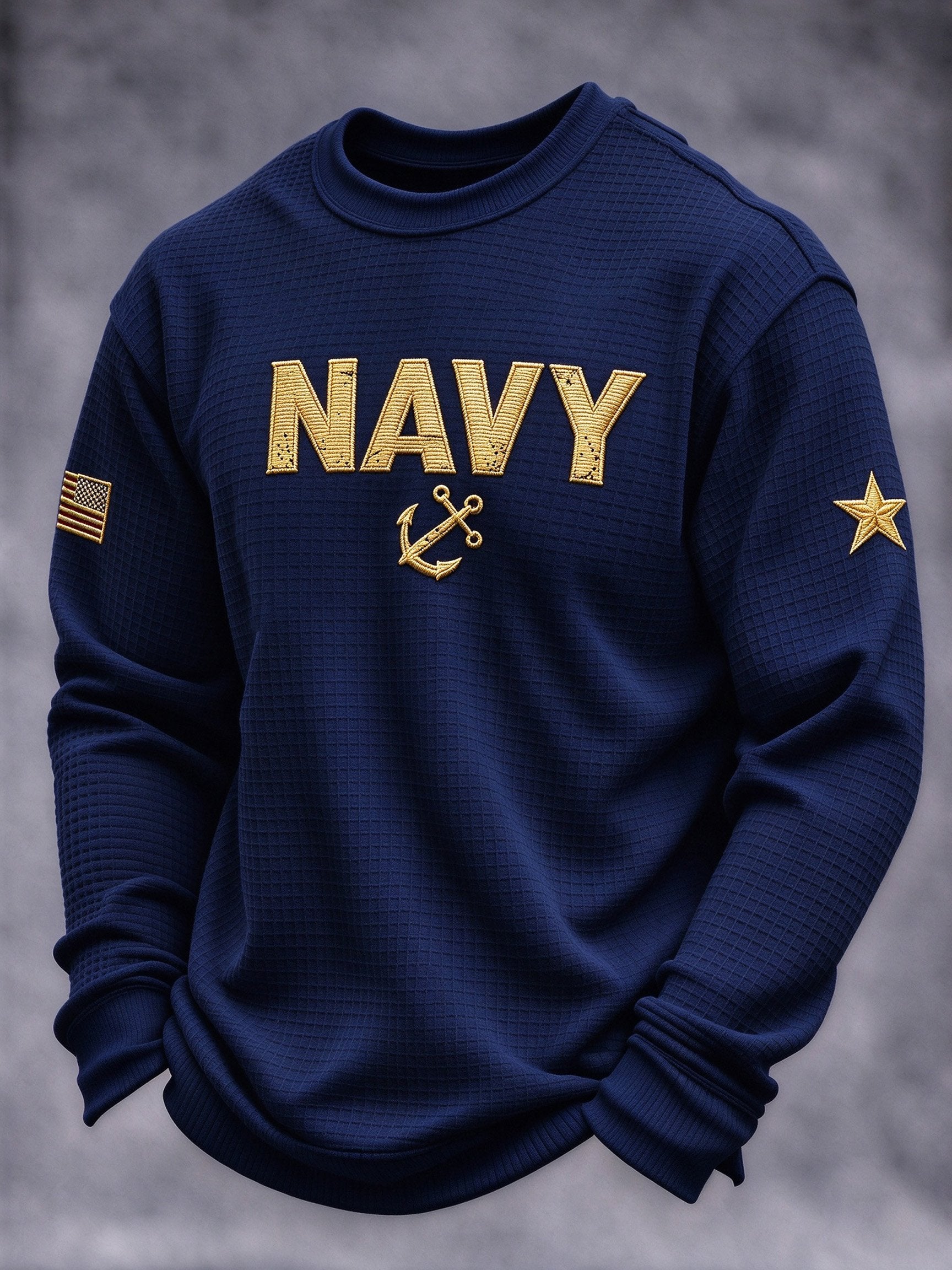 Men's Veteran-Print Casual Sweatshirt