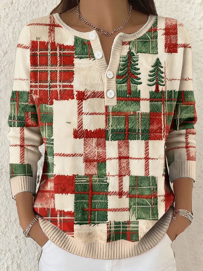 🦌Buy 3 Get 15% Off🦌Women's Casual Printed Knit Top