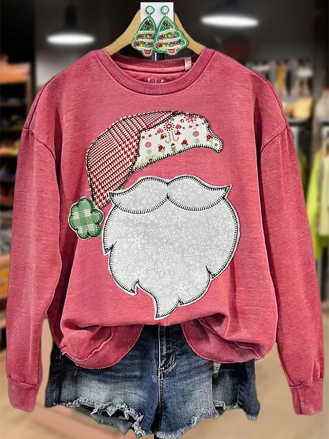 🦌Buy 3 Get 15% Off🦌Women's Retro Santa Claus Print Sweatshirt