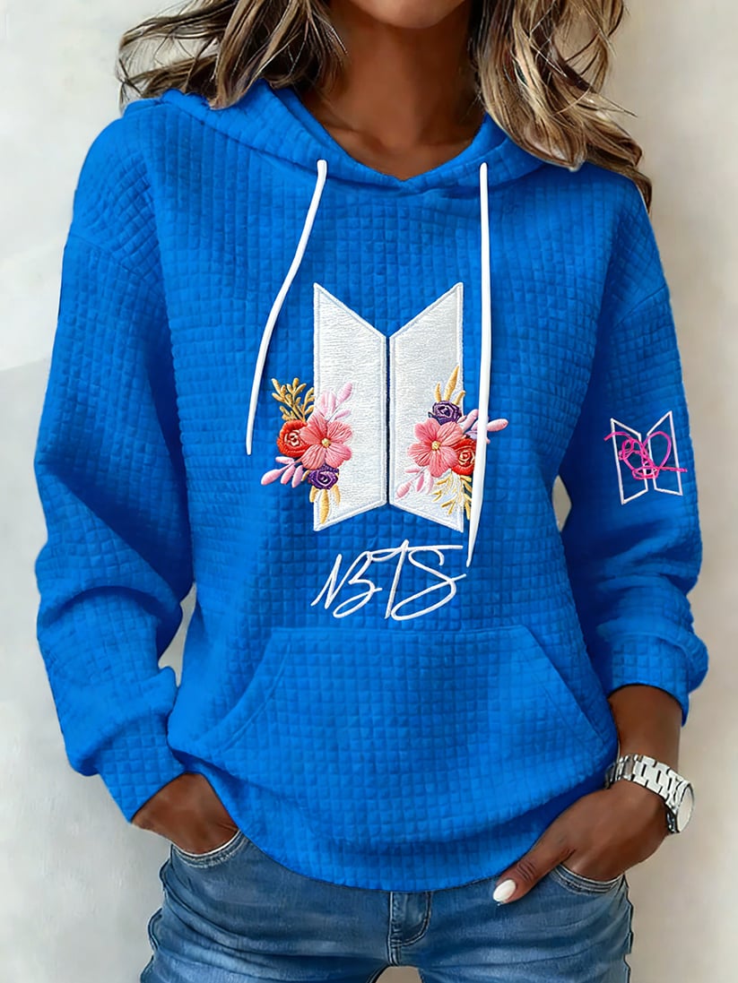 Women's Retro Leisure Print Hoodie