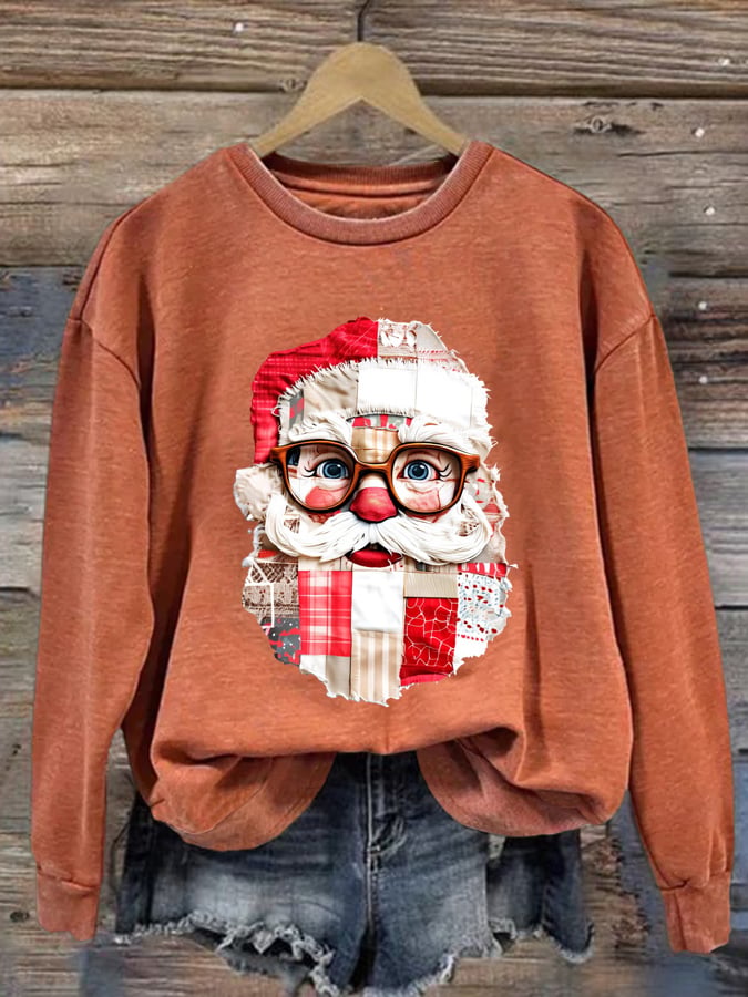 🦌Buy 3 Get 15% Off🦌Retro Santa Claus Print Sweatshirt