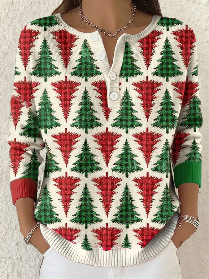 🦌Buy 3 Get 15% Off🦌Women's Casual Printed Knit Top