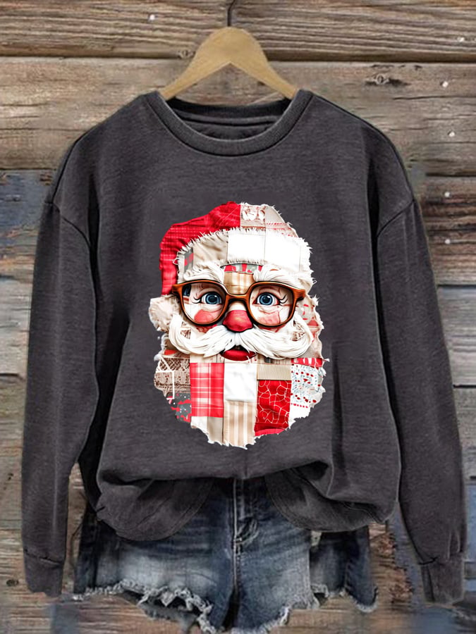 🦌Buy 3 Get 15% Off🦌Retro Santa Claus Print Sweatshirt