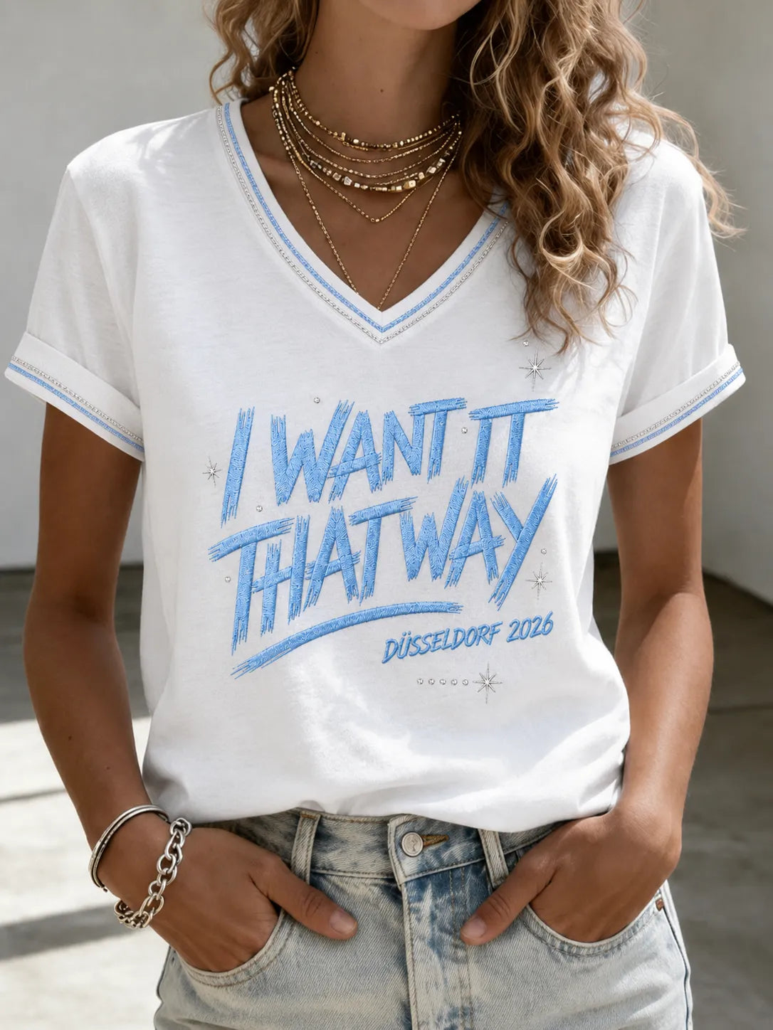 Damen-T-Shirt mit Musik-Kunstdruck