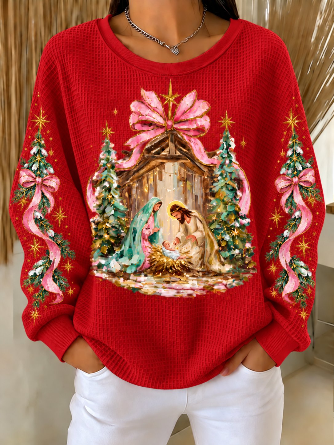 Women's Retro Christmas Print Hoodie