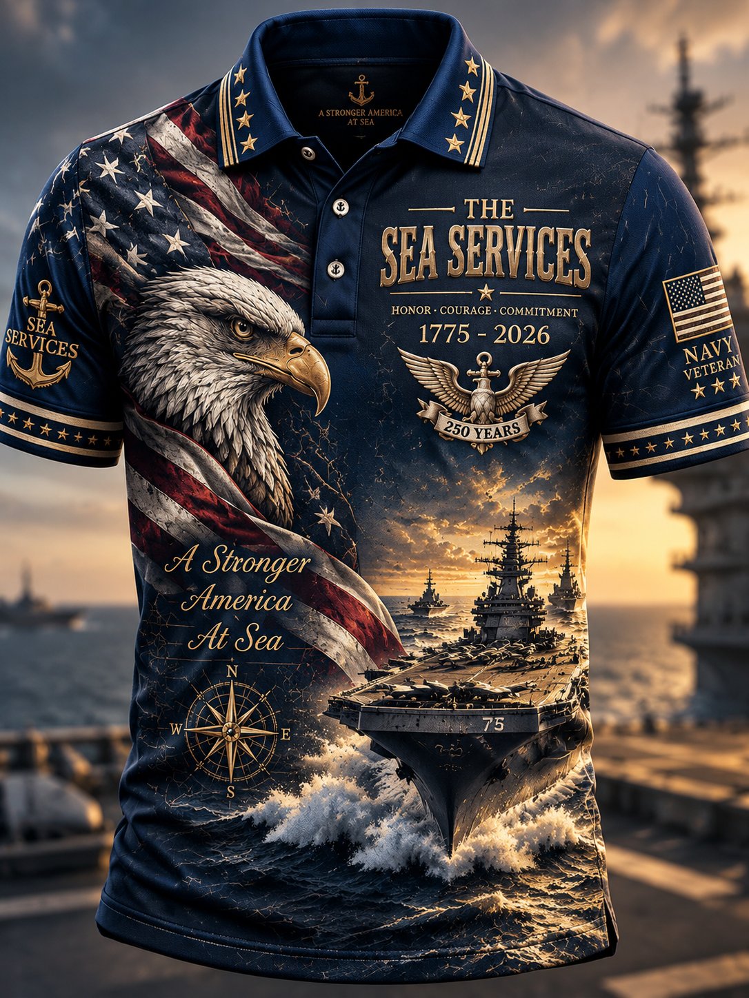 Men's US Navy Printed Polo