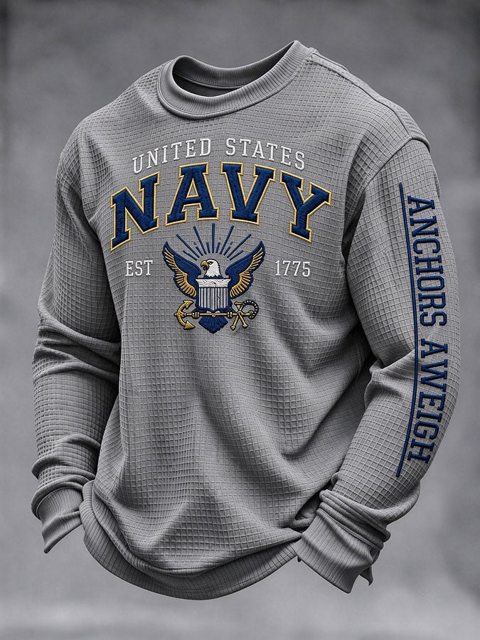 Men's U.S. Veterans Printed Waffle-Knit Top