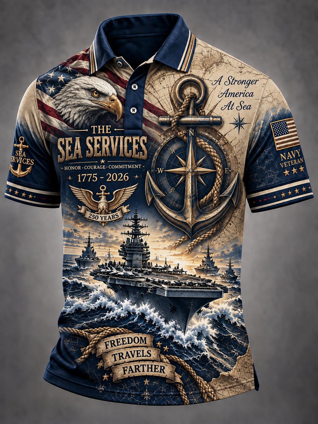 Men's US Navy Printed Polo