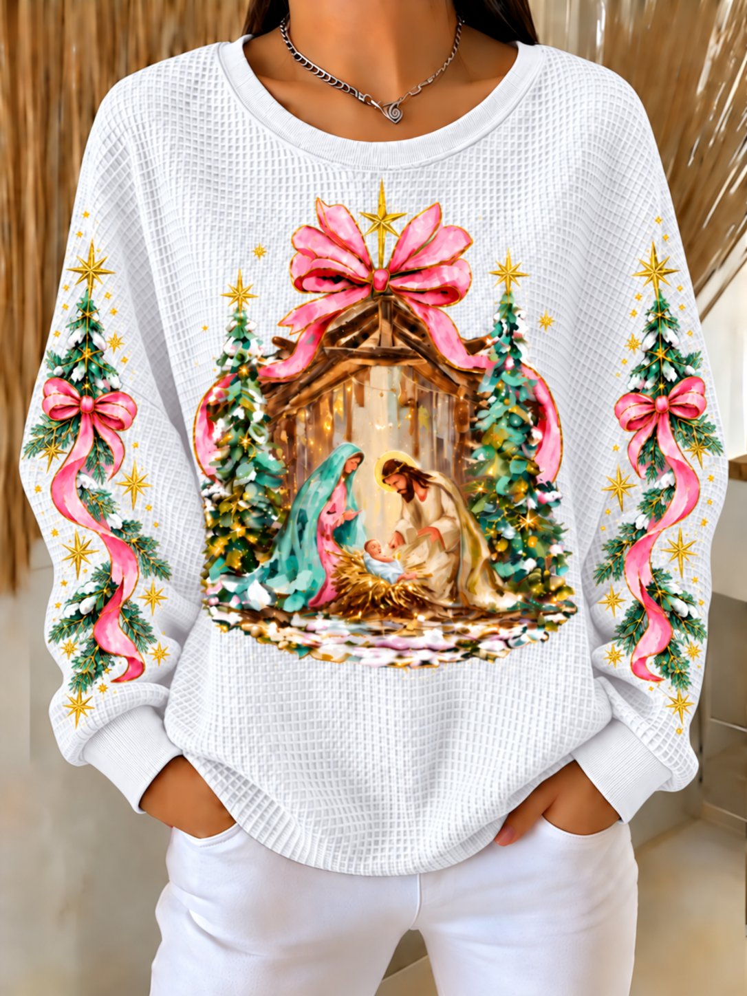 Women's Retro Christmas Print Hoodie