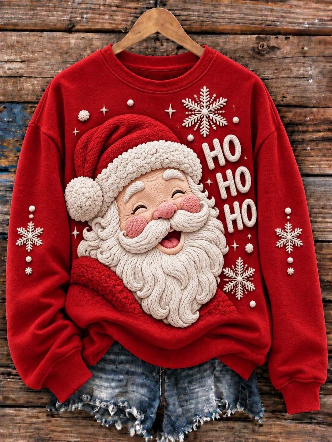 Women's Casual Christmas Print Long-Sleeved Sweatshirt