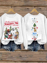 🦌Buy 3 Get 15% Off🦌Retro Christmas The Most Wonderful Time Of The Year Print Sweatshirt