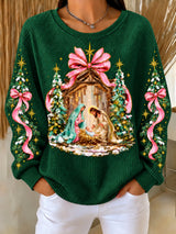 Women's Retro Christmas Print Hoodie
