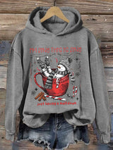 🦌Buy 3 Get 15% Off🦌Retro Christmas Funny Snowman Hot Cocoa I'm Fine, This Is Fine Just Having A Meltdown Print Hoodie
