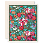 Blooming Trellis (Cyan) Everyday Letterpress Card