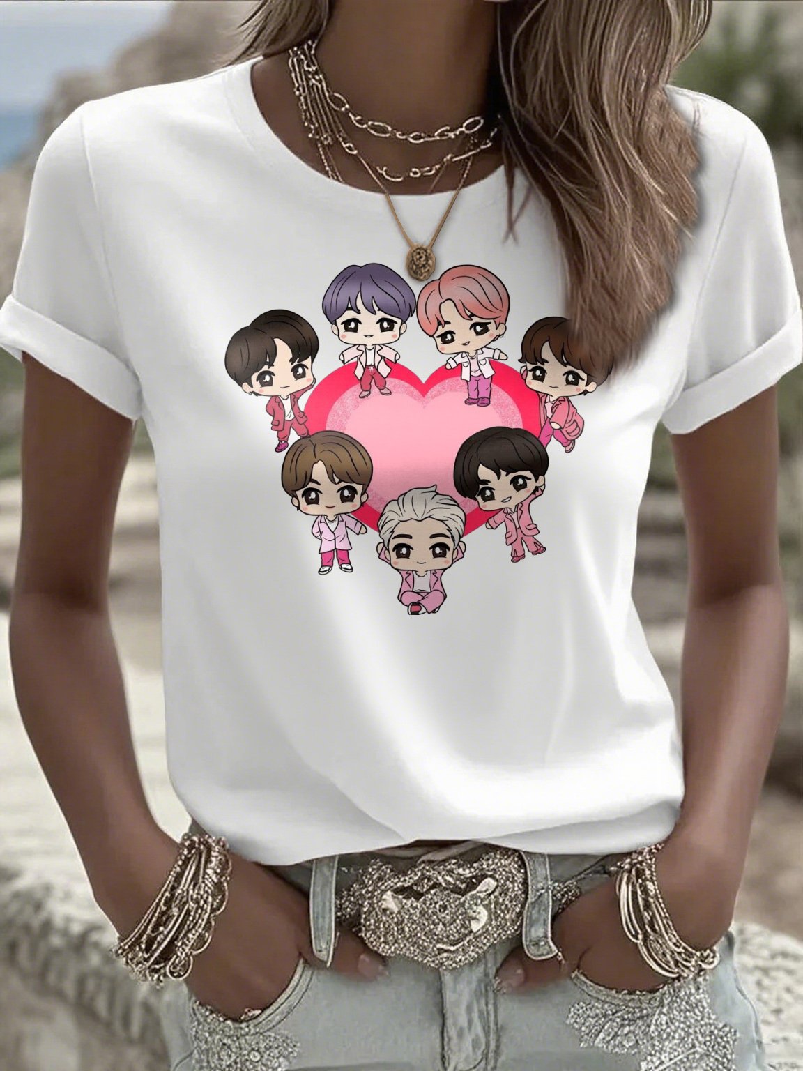 🔥Buy 3 Get 15% Off🔥Women's K-pop Print Short-sleeved T-shirt