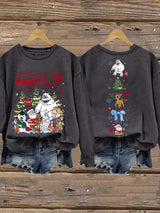 🦌Buy 3 Get 15% Off🦌Retro Christmas The Most Wonderful Time Of The Year Print Sweatshirt