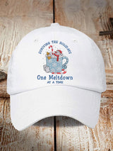 🦌Buy 3 Get 15% Off🦌Retro Christmas Snowman In Coffee Surviving The Holidays One Meltdown At A Time Print Baseball Cap
