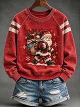 Women's Christmas Comfortable Raglan Sleeve Crew Neck Sweatshirt