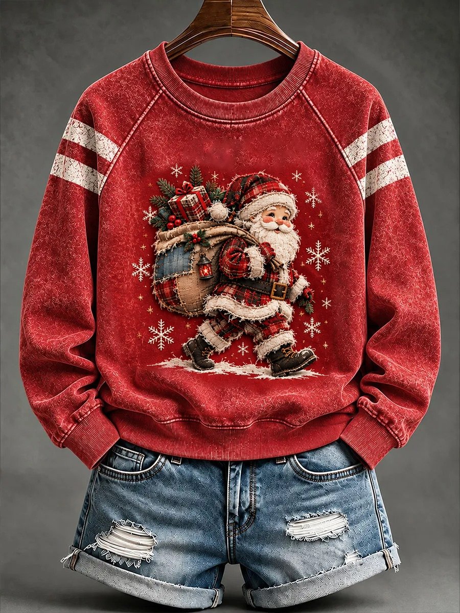 Women's Christmas Comfortable Raglan Sleeve Crew Neck Sweatshirt