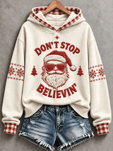 Women's Christmas Santa Print Hoodie