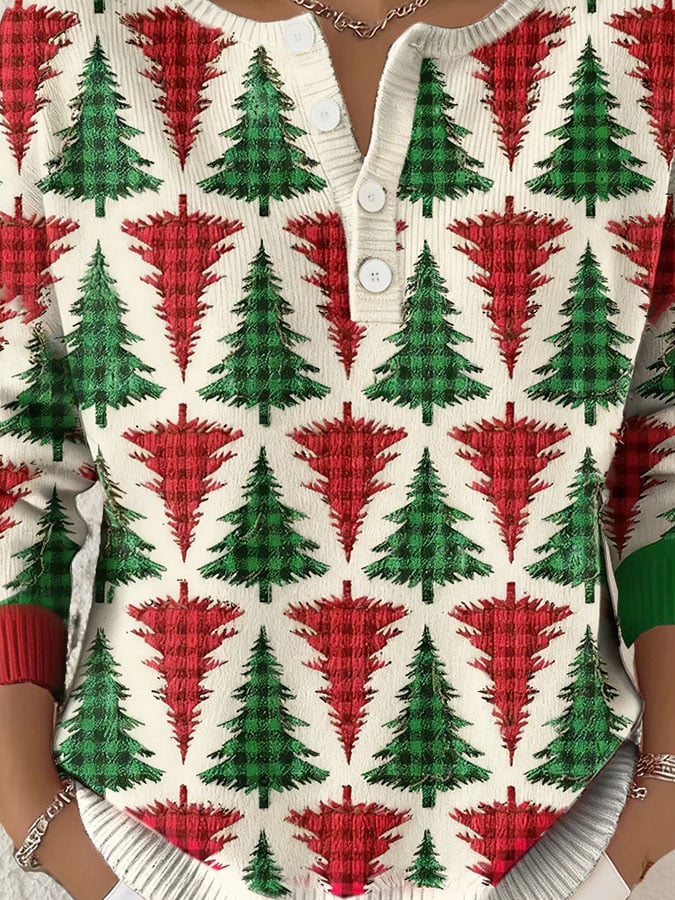 🦌Buy 3 Get 15% Off🦌Women's Casual Printed Knit Top