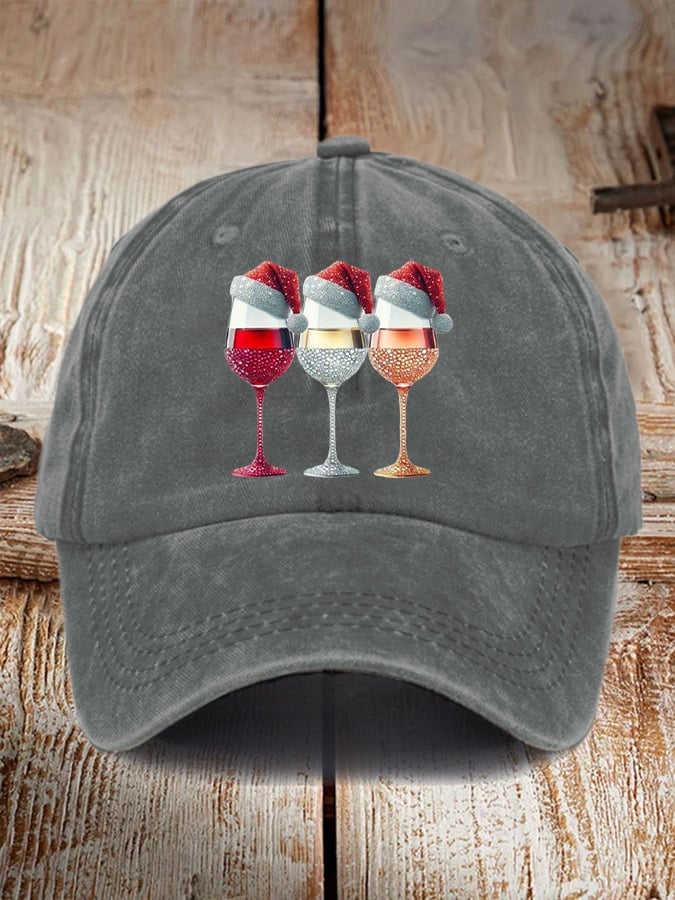 🦌Buy 3 Get 15% Off🦌Unisex Christmas Red Wine Glass Print Hat