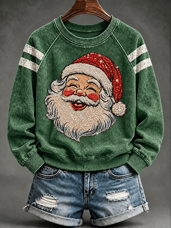 Women's Casual Christmas Print Long-Sleeved Sweatshirt