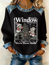 Women's From The Windows To The Walls I'M About To Deck These Halls Print Casual Sweatshirt