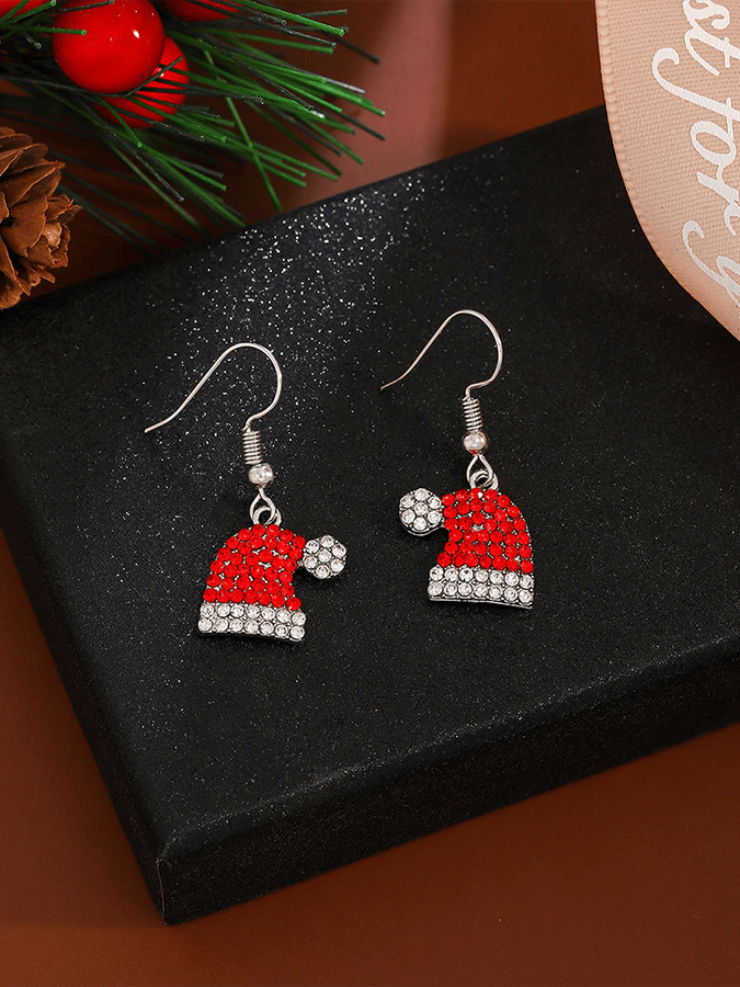 Christmas Personalized Creative Christmas Hat Earrings