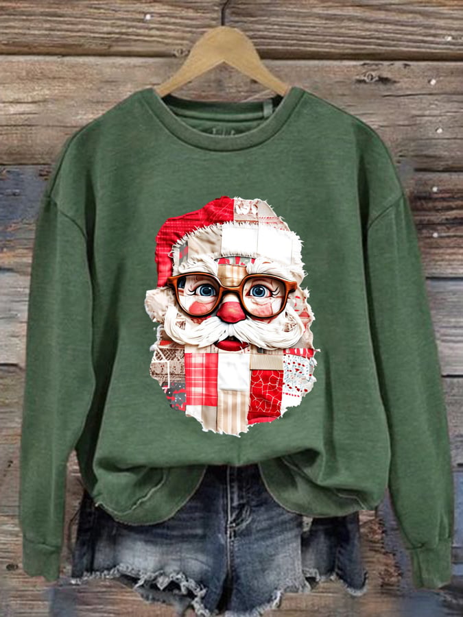 🦌Buy 3 Get 15% Off🦌Retro Santa Claus Print Sweatshirt