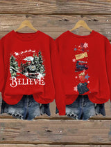 🦌Buy 3 Get 15% Off🦌Retro Christmas Believe Print Sweatshirt