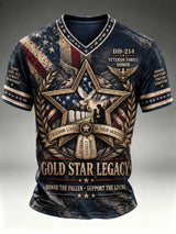 Men's Veterans Day Printed Casual Tops