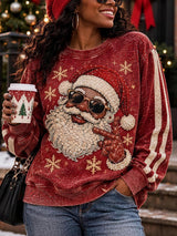 Women's Winter Christmas Print Long-Sleeve Crewneck Sweatshirt