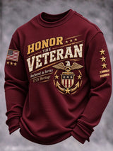 Men's Veteran-Print Casual Sweatshirt