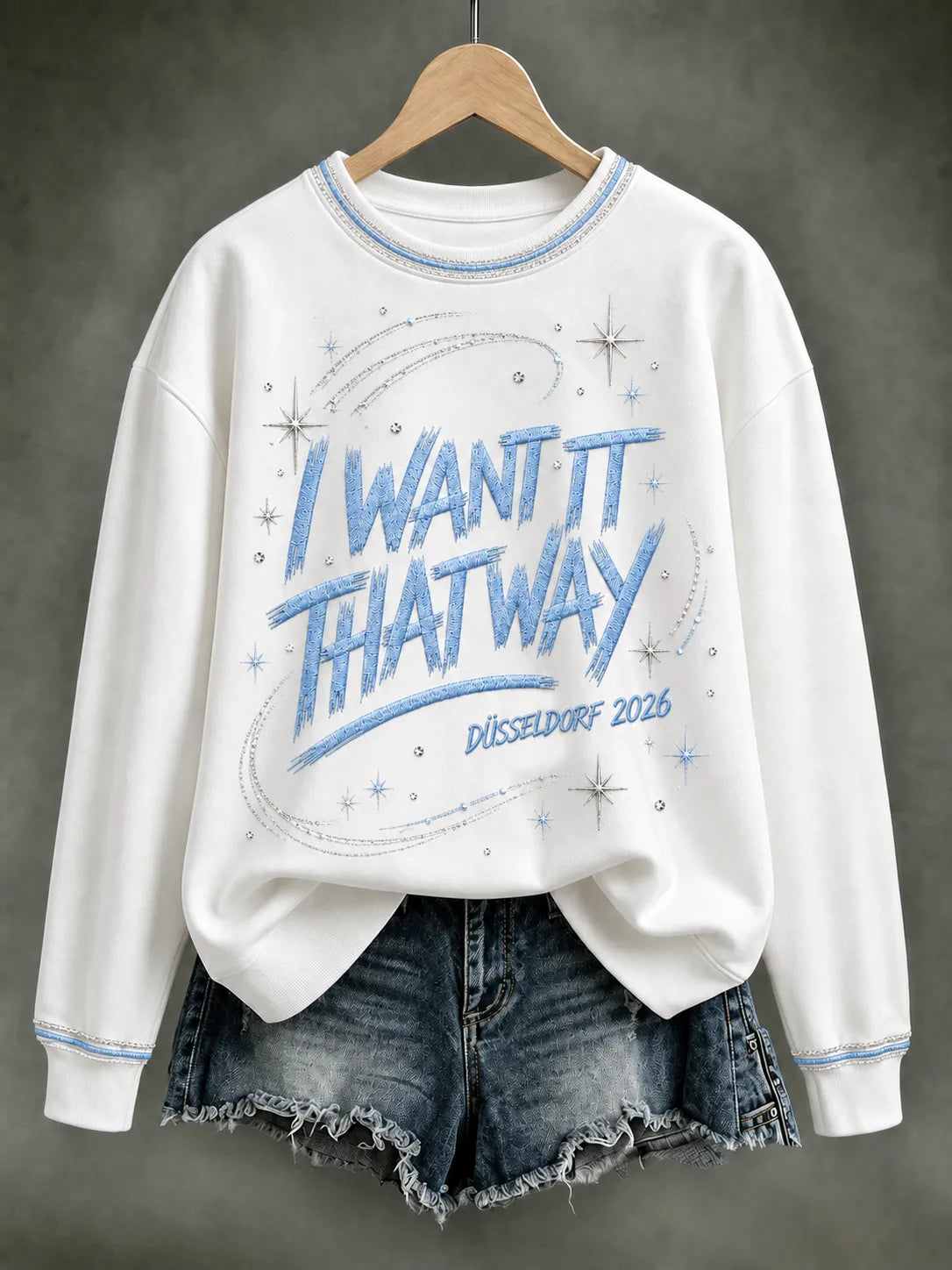 Lässiges Sweatshirt mit Musikmotiv für Damen