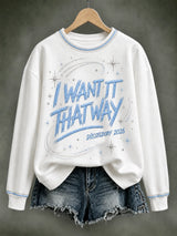 Lässiges Sweatshirt mit Musikmotiv für Damen