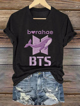 Women's K-pop Print Short-sleeved T-shirt